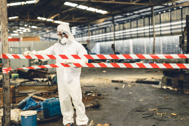 Professional Sewage Cleanup technician working in Matawan, NJ